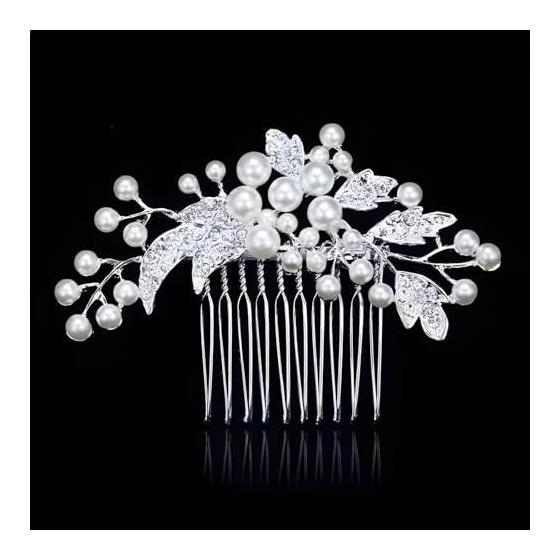Audio Fan 3-Piece Pearl Hair Accessory Set - U-Pin Hairpins, Kanzashi for Japanese Attire, Photoshoots, Weddings, Parties, Brides - 3 Styles, 1 Each,