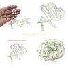 KX4B Luminous Rosary Beads Rosary Necklaces Catholic Prayer Crucifix Pendants Necklaces Religious Jewelry for Woman