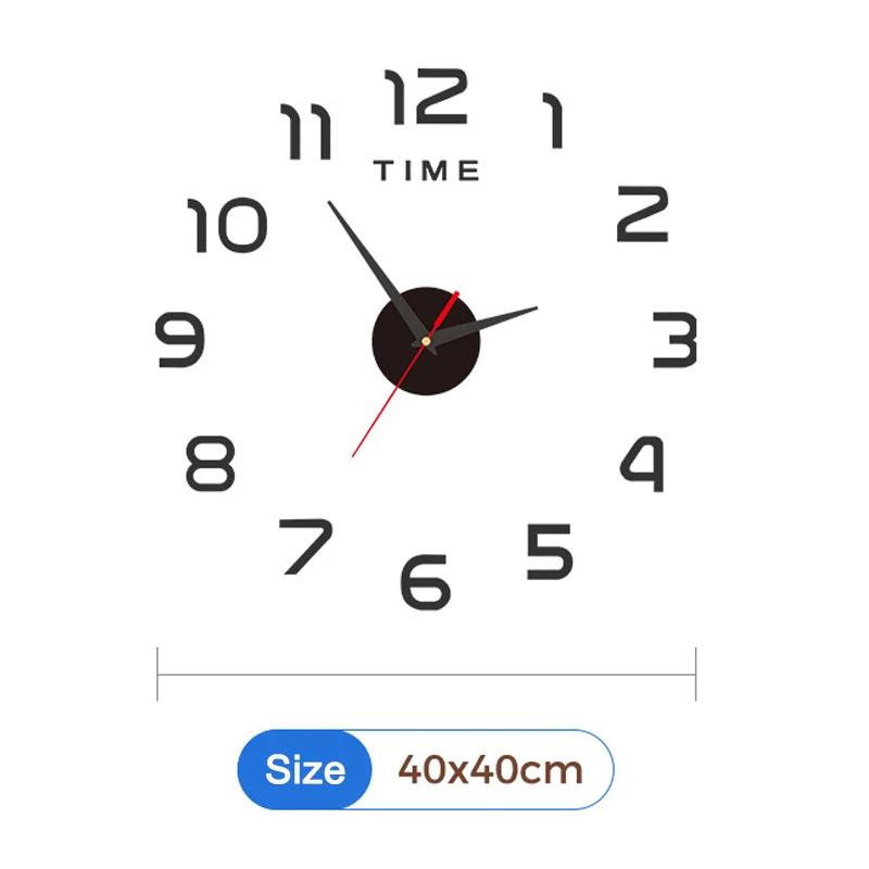 Stylish 3D DIY Wall Sticker Clock | Silent Acrylic Digital Clock No-Drill Easy Install Home Decoration for Bedroom & Hallway