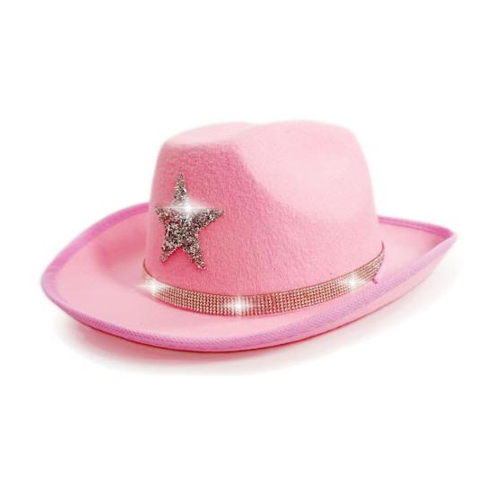 Kids Hat Sparkling Rhinestone Star Pattern Lightweight Comfortable Fit Cowboy Hat Carnivals Dress-Up Halloween Accessories