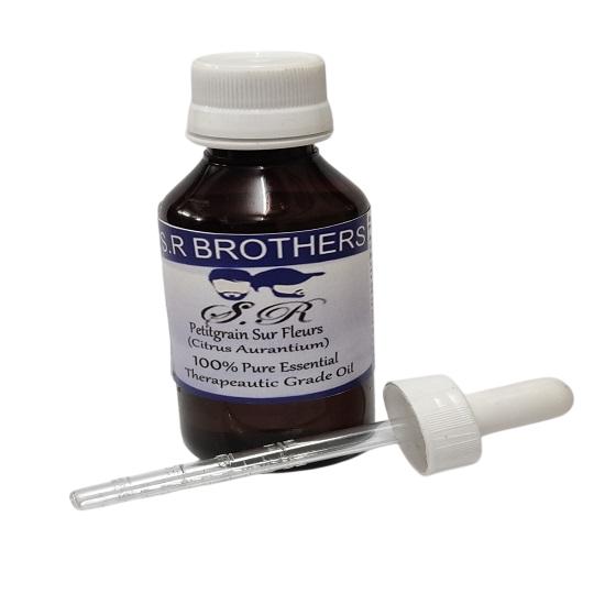 

S.R Brothers Petitgrain Sur Fleurs (Citrus Aurantium Var. Amara) Pure & Natural Therapeutic Grade Essential Oil Plastic with Dropper 10 ml