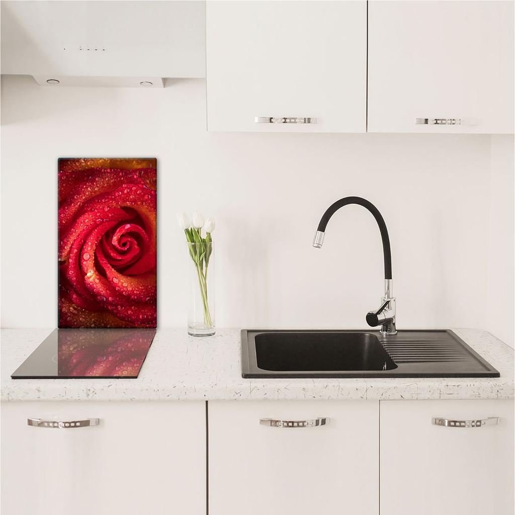 GLASS PLATE BOARD PANEL TABLETOP 30x52 FLOWER
