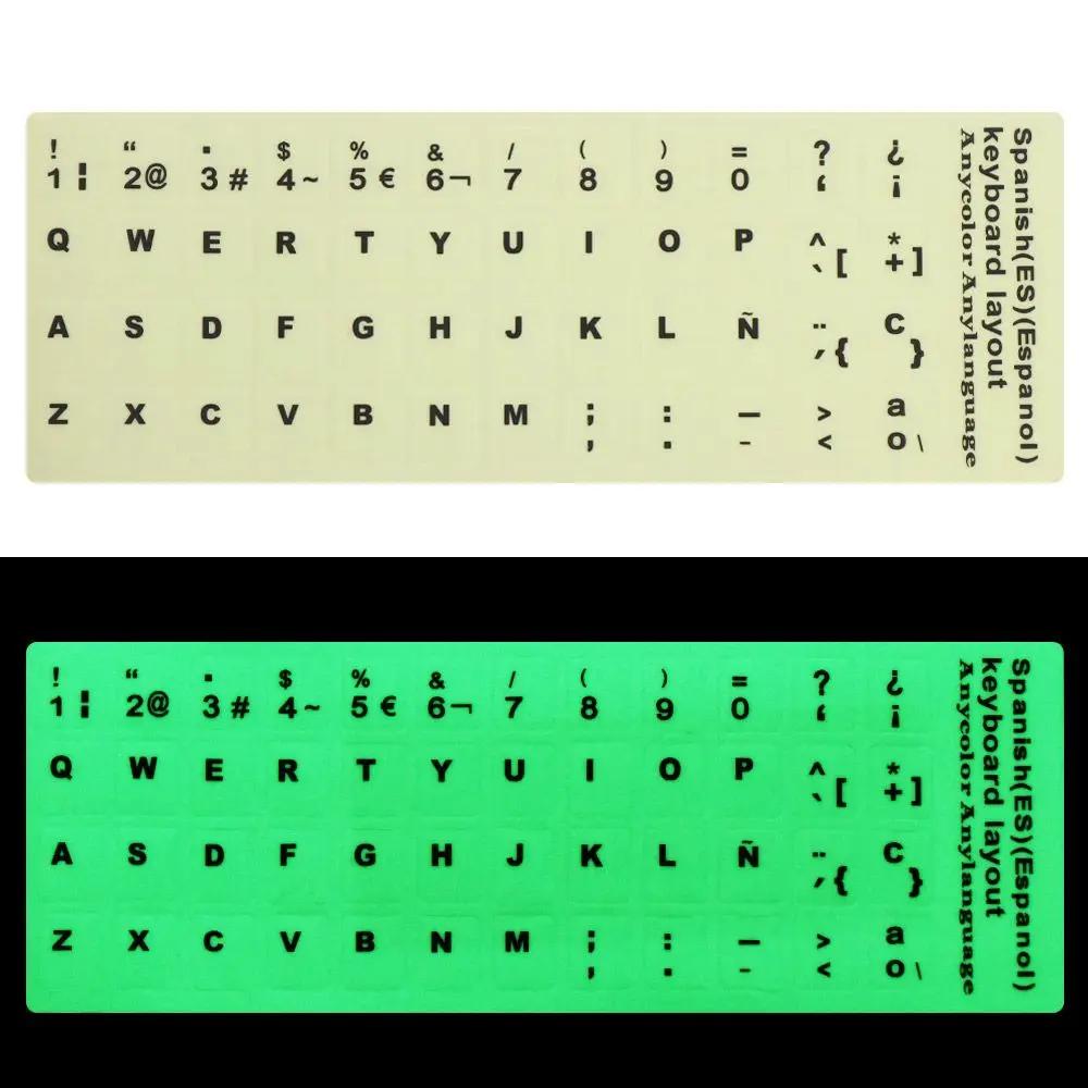 Spanish English Russian Arabic French Luminous Keyboard Stickers  Letter Alphabet Layout Sticker For Laptop Desktop PC 2026 New