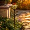 Nature Inspired Outdoor Decor Hummingbird Feeder Garden Stake, Vintage Resin Flower Decorative Feeder, Wild Hanging Bird Feeding Station Nectar