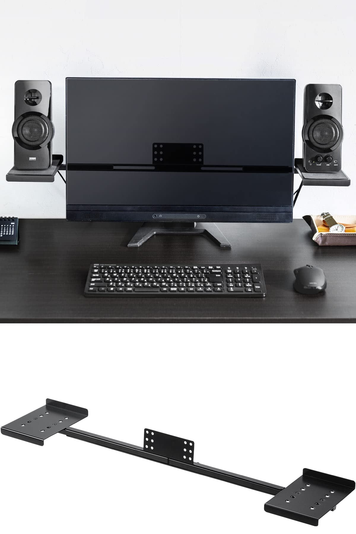 

Sanwa Direct Speaker Stand, VESA Mount, Compatible with 24-37 inch Monitors, Monitor Arm Compatible, 100-VESA008