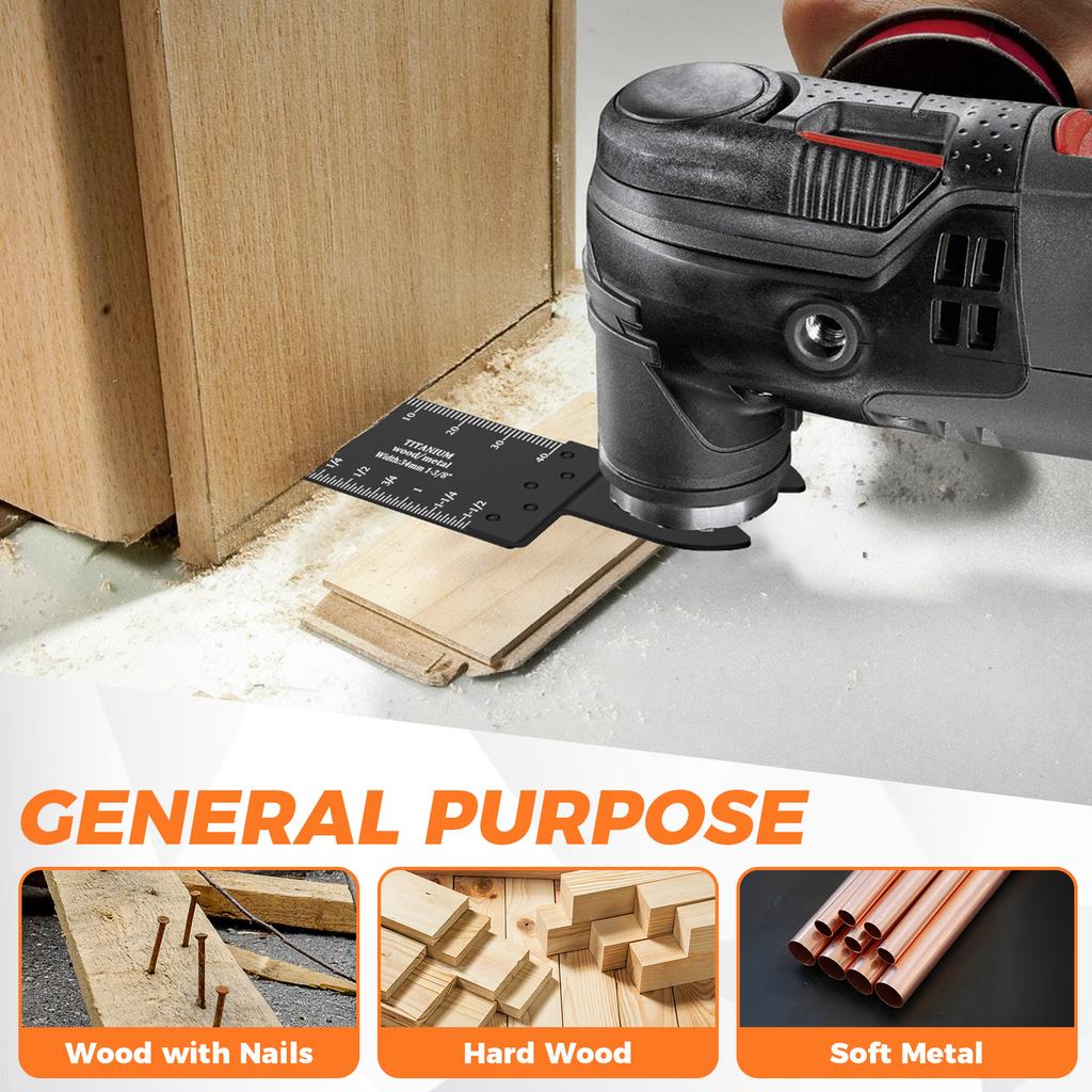 24Pcs Oscillating Saw Blade Ti-Bimetal Multi-tool Blade Cutter Tool Universal Oscillat Blade for Cutting Metal Plastic Copp Pipe