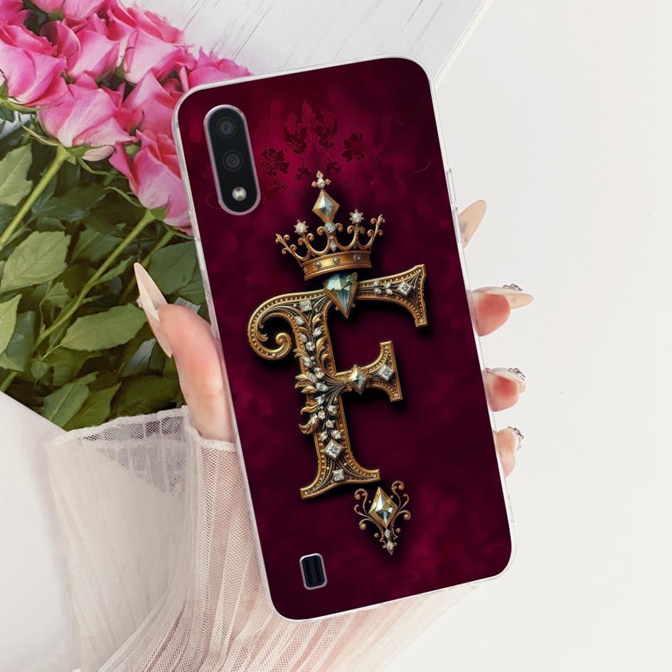 For Samsung Galaxy A01 M01 Case SM-A015F SM-M015F Silicone Cover Fashion Letter Crown Soft Phone Shell For Samsung A01 Core Capa