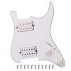 Yibuy White 11Hole Wired Plate Pickguard for HH Humbucker Guitar
