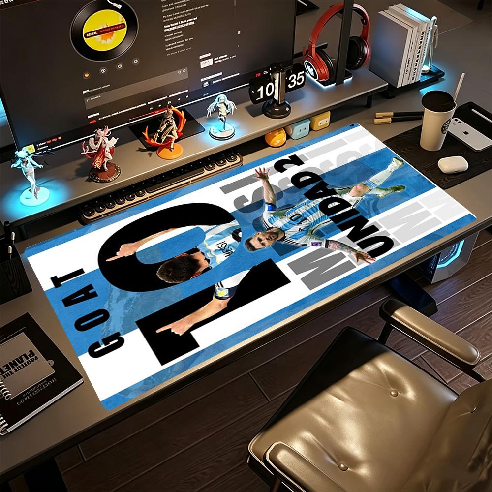 Football Messi Gaming Mouse Pad Gaming Laptop Mouse Pad Desktop Mouse Pad Non-Slip Rubber Base Office Desk Accessory