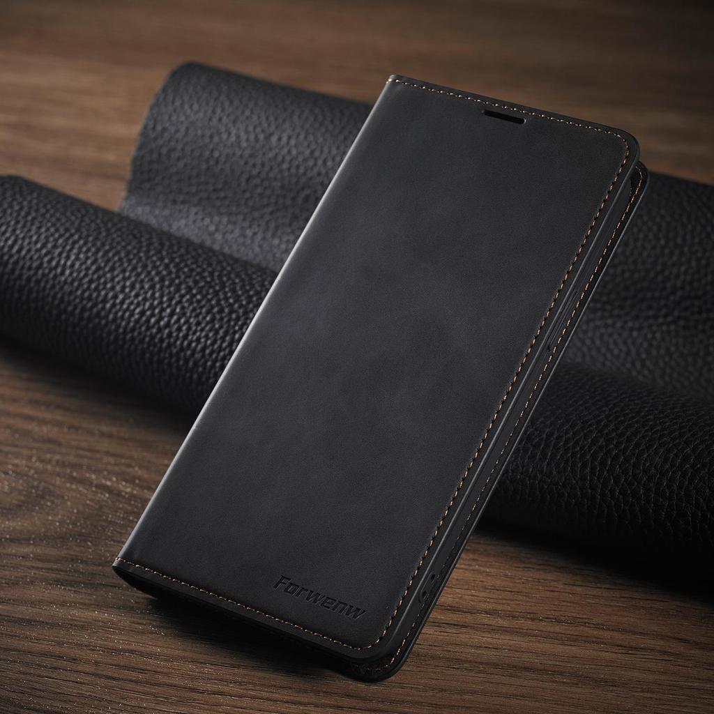 Custodia in Pelle per Apple iPhone 14/15 Pro Max: Business, Sensazione sulla Pelle, Cover Protettiva Anti-Caduta