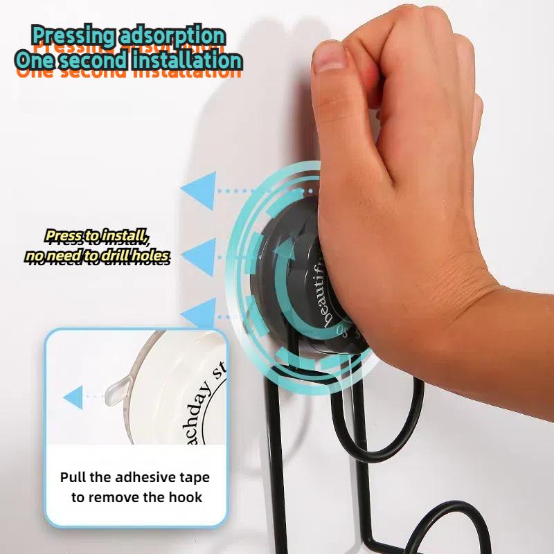 Rotating Suction Cup Basin Hook, No Punching Basin Storage Rack, Wall Mounted Basin Artifact, Bathroom, Strong Load-bearing Capa