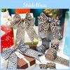 Stylish Leopard Pattern Fabric Ribbon In Multiple Designs For Festive Decor