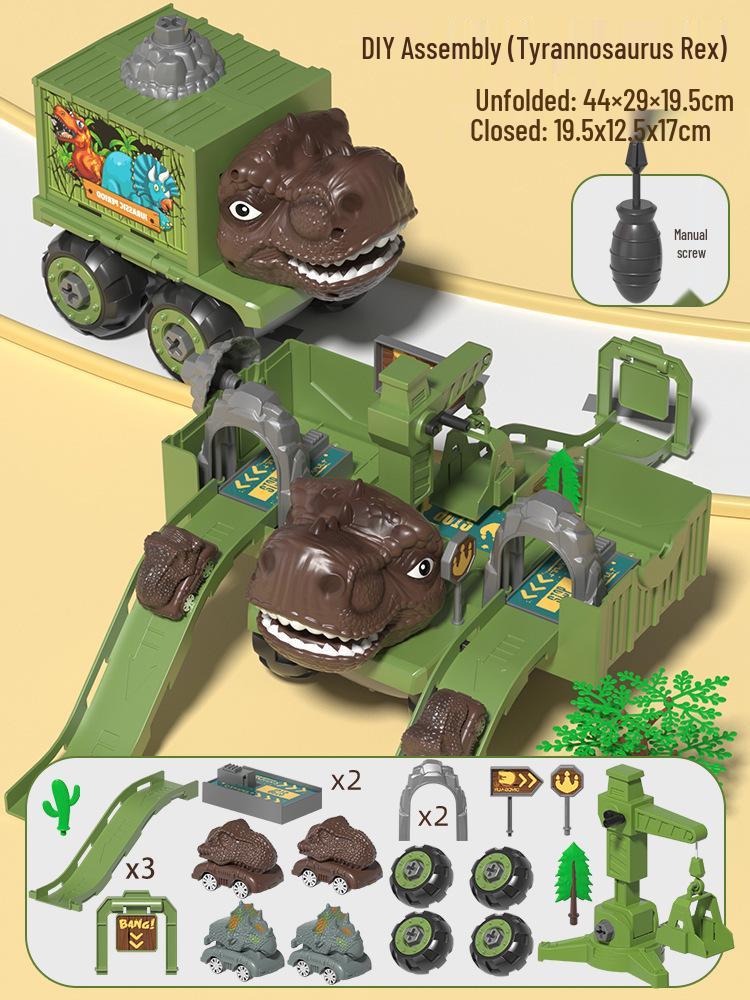 4-in-1 Deformable Engineering Vehicle Set with Small Cars, Crane, Excavator, and Pull-back Toy for Boys