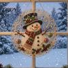 Christmas Tree Decor DIY Faux Pearl Painting Suncatcher Kit, Cute Santa Snowman 3D Beaded Holiday Diamond Decorations Ornament, Handmade Rhinestone