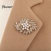 Alloy Brooch Flower Branch Brooch, Retro Leaf Design Lapel Pin with Faux Pearls, Electroplating Anti-Oxidation Badge for Coats Shirts Bags Accessories