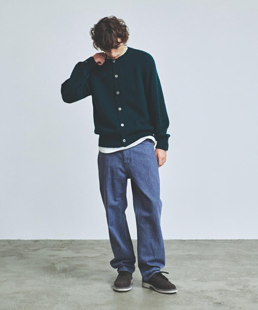 Knitted Shaggy Dog 100% Wool Round Cardigan Dark Green
