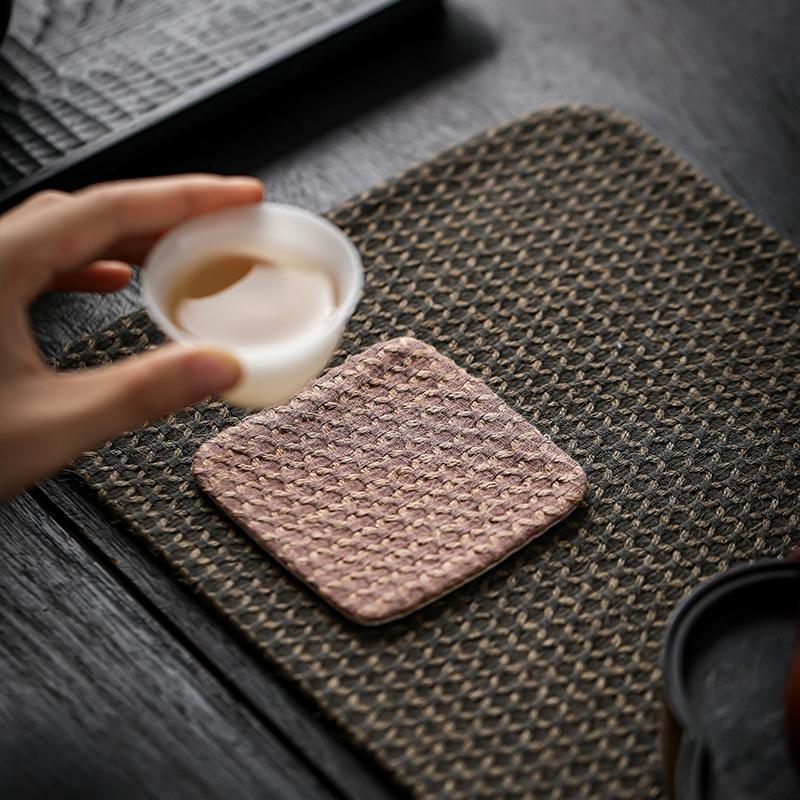 Tea ceremony coaster anti-scalding and non-slip heat insulation pad tea mat cloth tea party accessories Kung Fu tea set