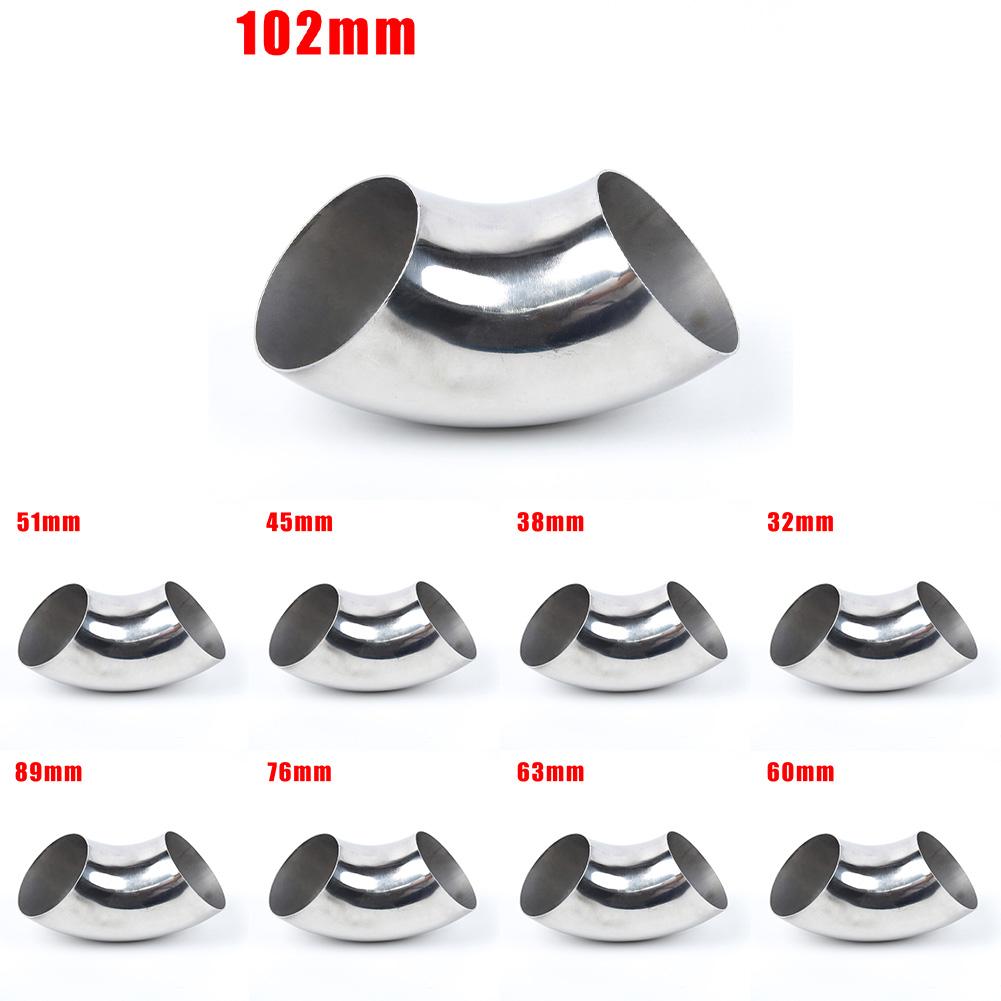 Stainless Steel 304 1.5D Bending Radius Exhaust Elbow 90 Degree Pipe Fitting for Automotive Exhaust and Intake Pipes 34-102mm