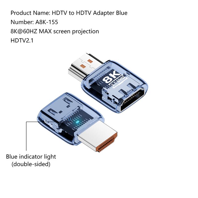 

Адаптер HDMI 2.1 Штекер-Гніздо 8K@60Hz Штекер-Гніздо Кутовий Вгору Вниз 90 270 360 Градусів Для HDMI Кабелю ПК Ноутбука HDTV
