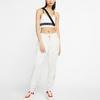 Nike Colorful Logo Print Drawstring Cuffed Knit Sports Pants Women Bottoms White CW4812-120