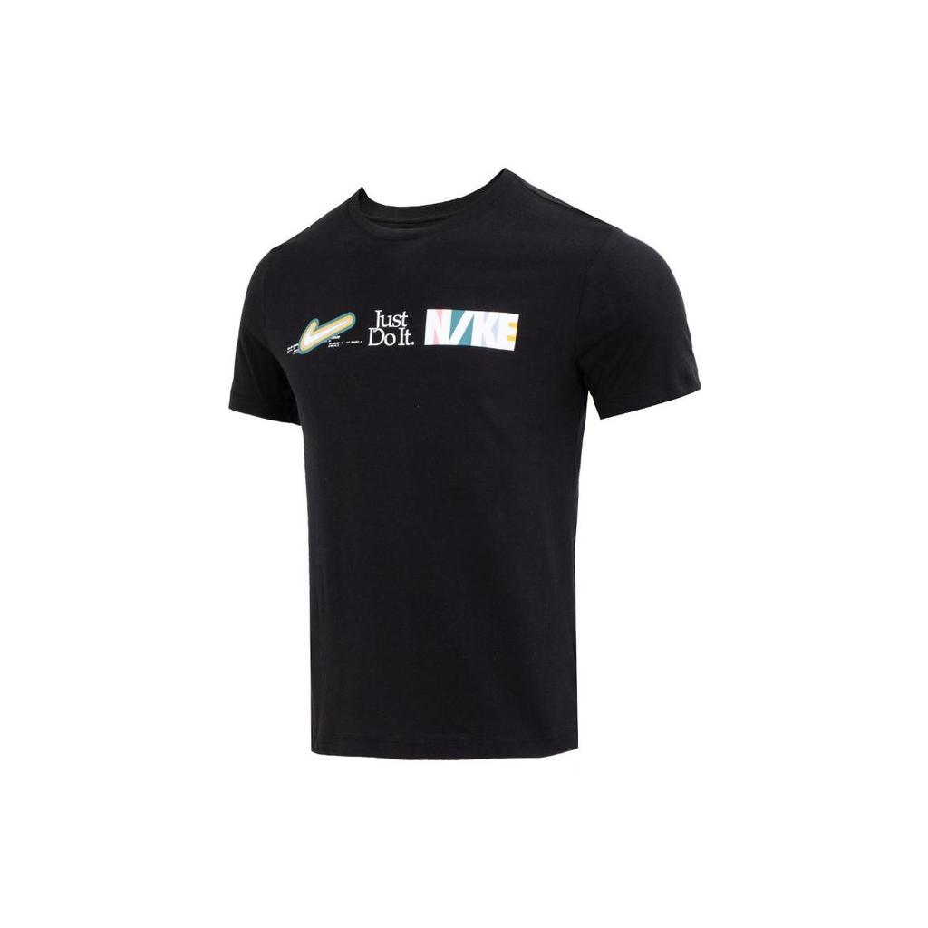 Nike T Shirts Men's Black Crew Neck Moderate Straight Fit FB9775-010