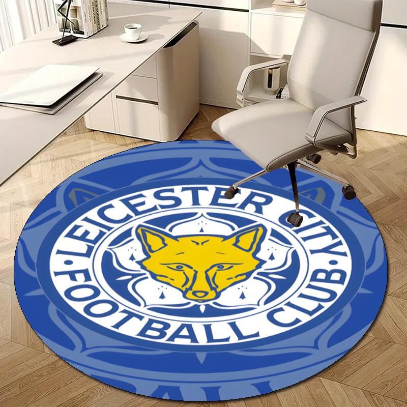 Personalized Leicester City FC Round Chair Office Rug - Perfect for Mat, Office Chair & More - Ideal Gift for Birthdays and Holidays