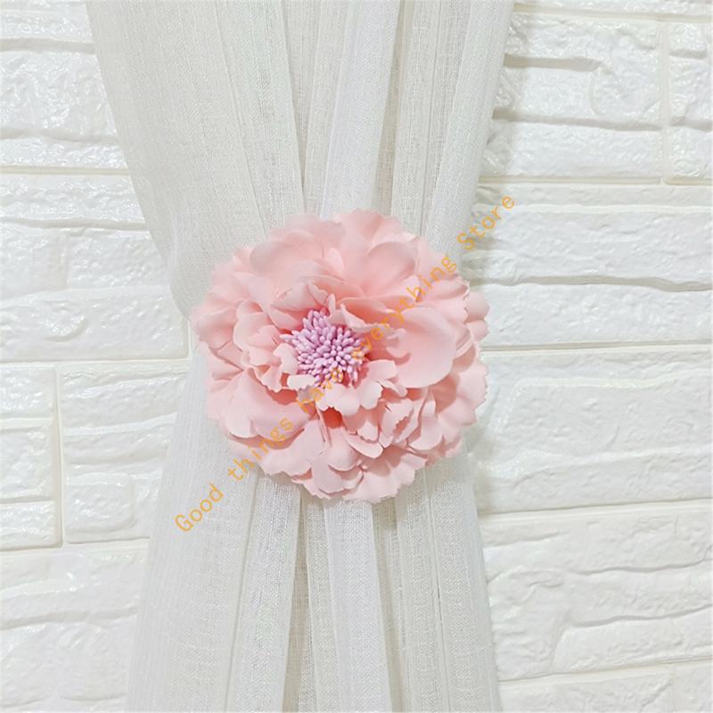 55KF 2PCS Large Floral Curtain Tiebacks Simulated Fabric Flower Curtain Ties for Indoor and Outdoor Modern Home Decoration
