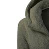 Women's Fashion Solid Colour Sweatshirt Loose Hooded Plush Zip Up Jacket Top