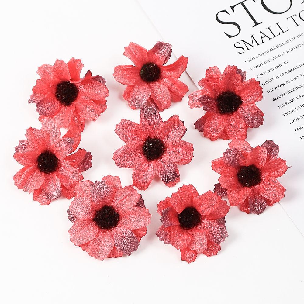 10/20/50PCs Artificial Flowers 3.5cm Silk Fake Flowers Heads for Home Room Dceor Wedding Marriage Decoration DIY Gifts Accessory
