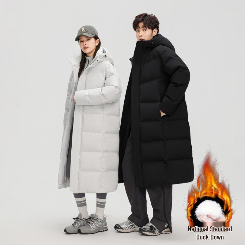 Unisex Long Winter Over-the-Knee Down Coat - Warm & Windproof, Beijing Film Academy Style