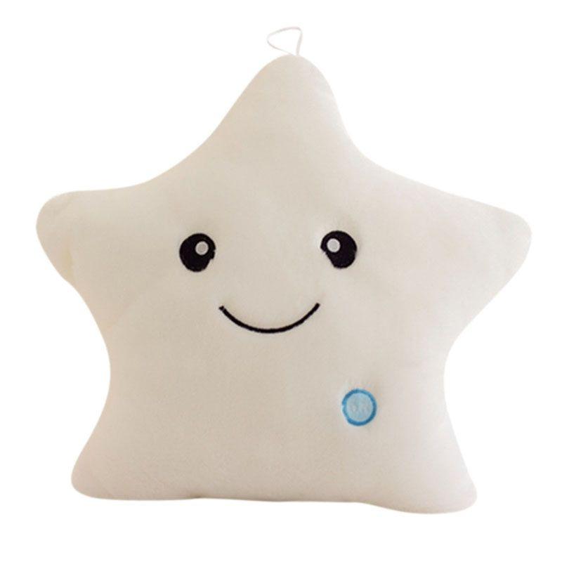 Luminous Glowing Led Colorful Stars Cushion Plush Toy Pillow For Kids' Rooms