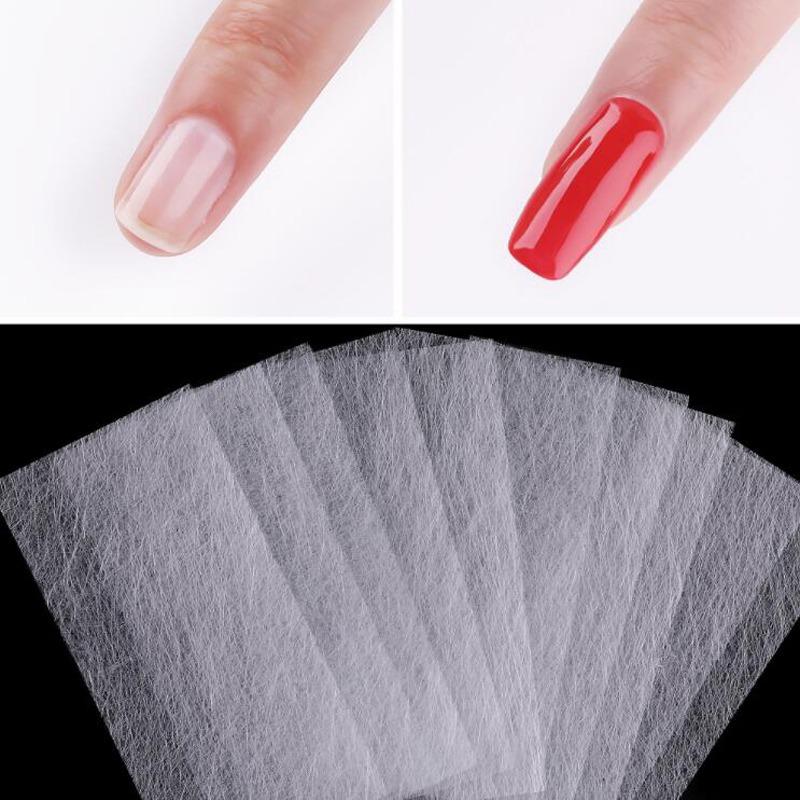 10-50pcs Nail Extension Silk Fiberglass Non-woven Silks Form Wrap Manicure Building UV Gel French Acrylic Tips Glass Fiber Paper