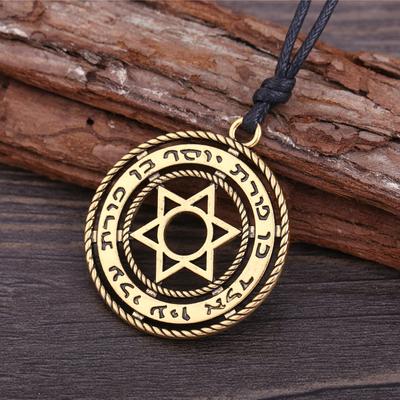 JMXD-Star of David Hexagram Pendant Alloy Wax Rope Necklace, Men's and Women's Alloy Necklace