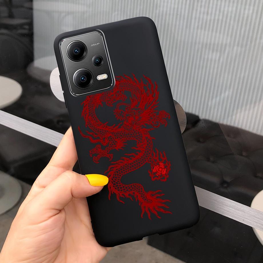 Cartoon Cases For Xiaomi Poco X5 Pro 5G Case PocoX5 5G Cover Soft TPU Matte Shockproof Capas Dragon Cute Cat Astronaur Pattern