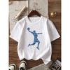 Kids Crewneck Short Sleeve Tee , Basketball Player Print