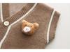 Stylish Two-Color V-Neck Knit Cardigan Set for Boys and Girls – Classic Long-Sleeve Three-Piece Baby Apparel