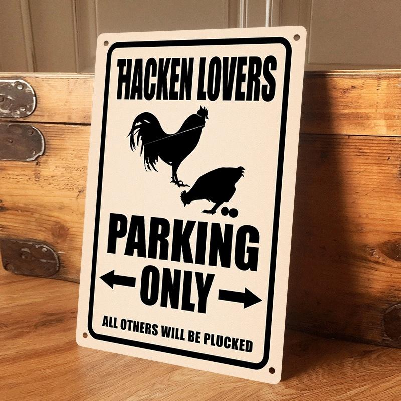 

1 item: Parking metal painting, retro farmhouse style, fun chicken-themed wall decoration, suitable for home, kitchen, garden, g (as the picture,20x30cm)