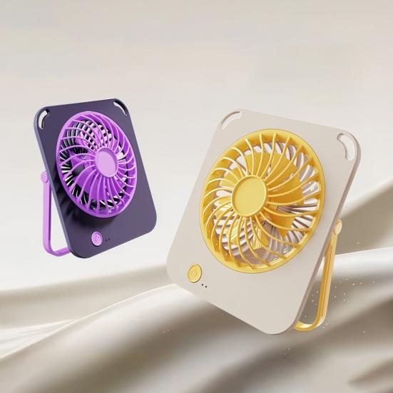 Portable Small Fan, Rechargeable Ultra-thin Silent Operation, with 3 Gear Wind Speed Desktop Fan, for Office Study Dormitory Outdoors