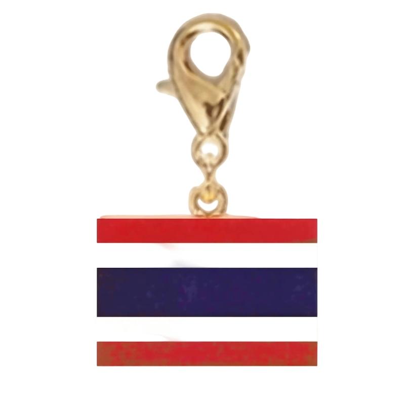 Braccialetto con Charm Bandiera in Acciaio Inossidabile con Moschettone, Gioiello Ciondolo Paese per Regalo di Viaggio Accessorio Stile