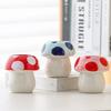 Creative Mushroom Shape Ceramic Pen Holder Storage Box Cute Mushroom Makeup Brush Storage Bottle Pen Holder Sundries Storage Box