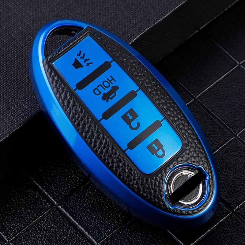 Leather Pattern Key Bag Is Suitable for 13-20 Nissan Teana Key Sets, and Nissan 12 Duke Car High-end Cases.
