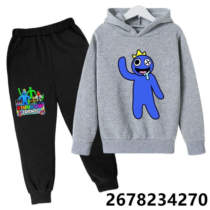 Kids Pullover Hoodie Sets Sweatshirt Boys Girls Anime Tops Kawaii Outwear Sudadera Children Clothes Game Rainbow Friends Hoodies