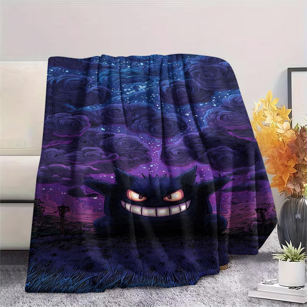 Gengar Print Flannel Blanket,High quality Comfortable for All Seasons,Home Decor,Warmth and Comfort,Perfect for Christmas Gifts