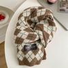 Christmas Cute Plaid Scarf Women's Winter New Versatile Diamond Imitation Cashmere Shawl Thickened Couple Scarf