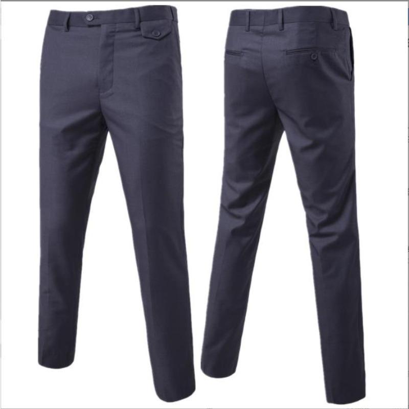 Fashion High-quality Business Men Fashion Solid Color Office Working All-match Straight Suit Pants S-6XL