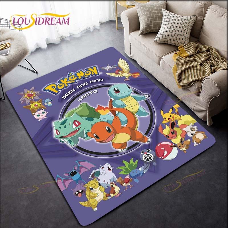 Anime Pokemon Pikachu Rug for Kitchen Doormat Bedroom Carpets for Living Room Laundry Bathroom Non-slip Floor Mat