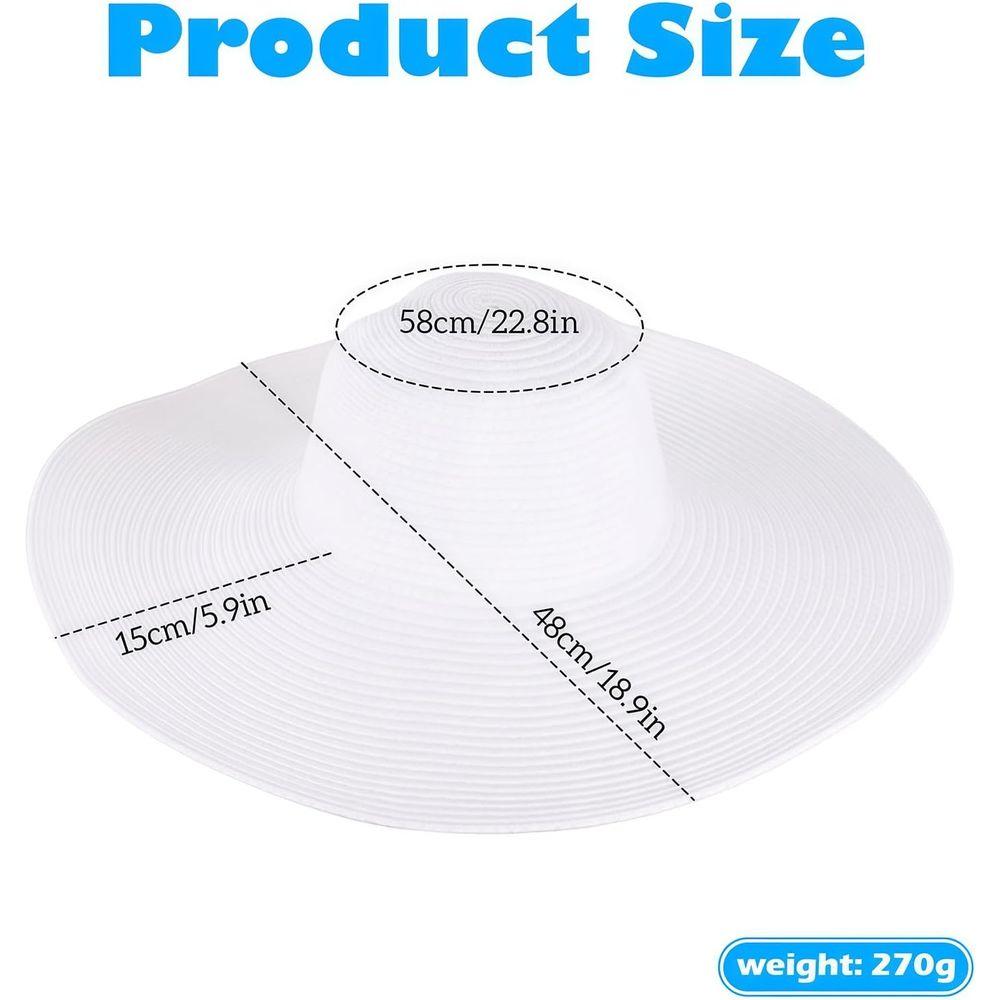 Elegant Wide Brim Sun Hat for Women - Portable Summer Beach and Garden Wear (White)