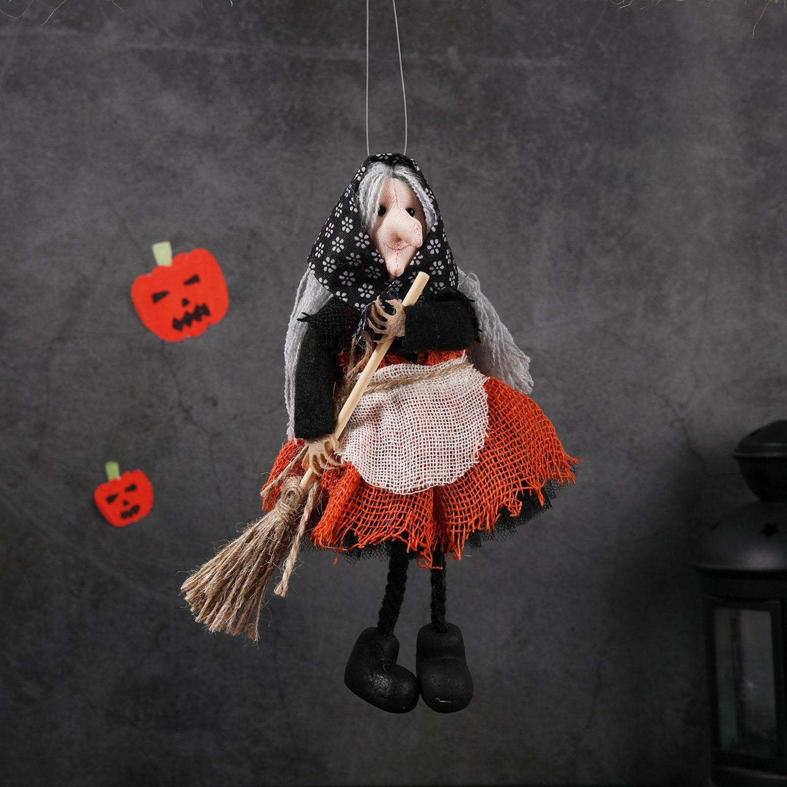 

Хэллоуин подвесное украшение ведьмы кукла ведьмы подвеска с куклой ведьмы подвесное украшение для вечеринки на Хэллоуин принадлежности One Size шафрановый