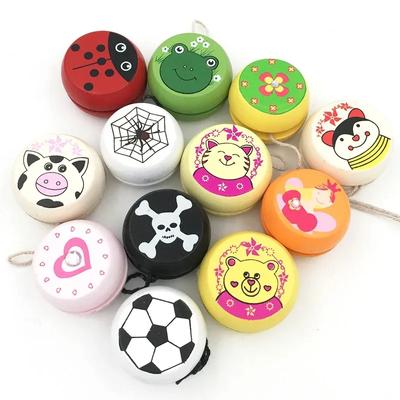 Bambini Yoyo Ball Carino Stampe di animali Giocattoli Yoyo in legno Giocattoli Coccinella Bambini Yo-Yo Giocattoli creativi per bambini 5cm Yo Yo Ball in legno
