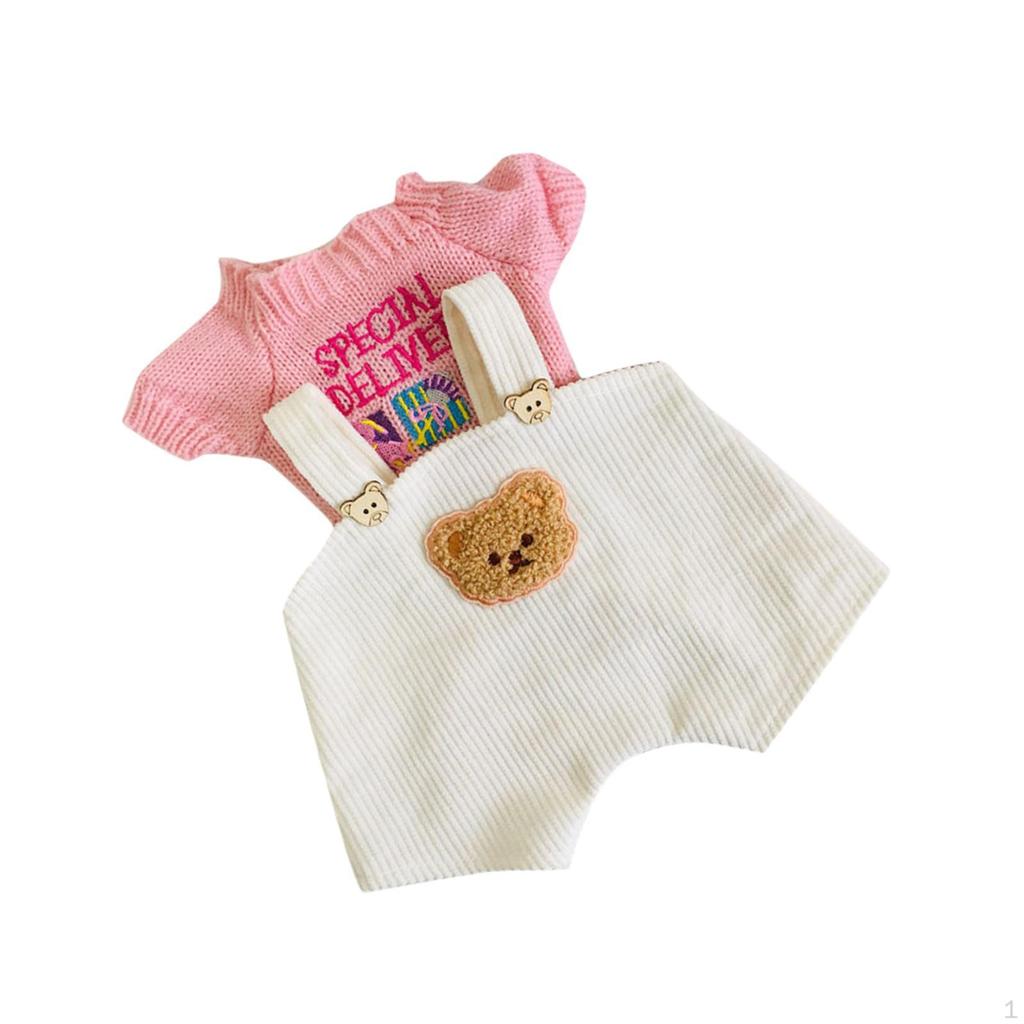 2 Pieces Plush Doll T Shirt and Pants Sets Dress up Fashion Model Accessories Hands on Make Your Own